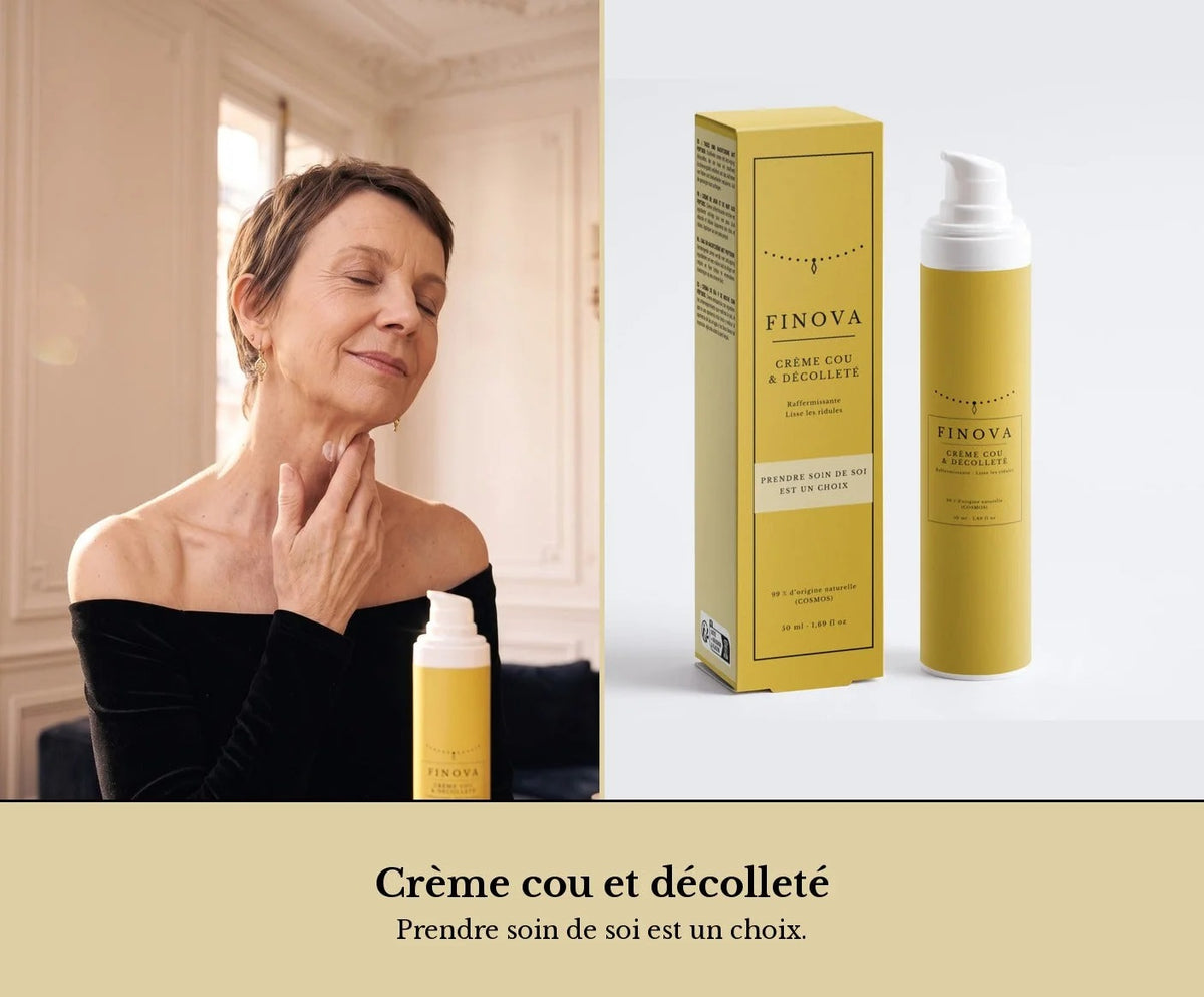 Une peau du cou et du décolleté qui se marque, une crème qui atténue les ridules