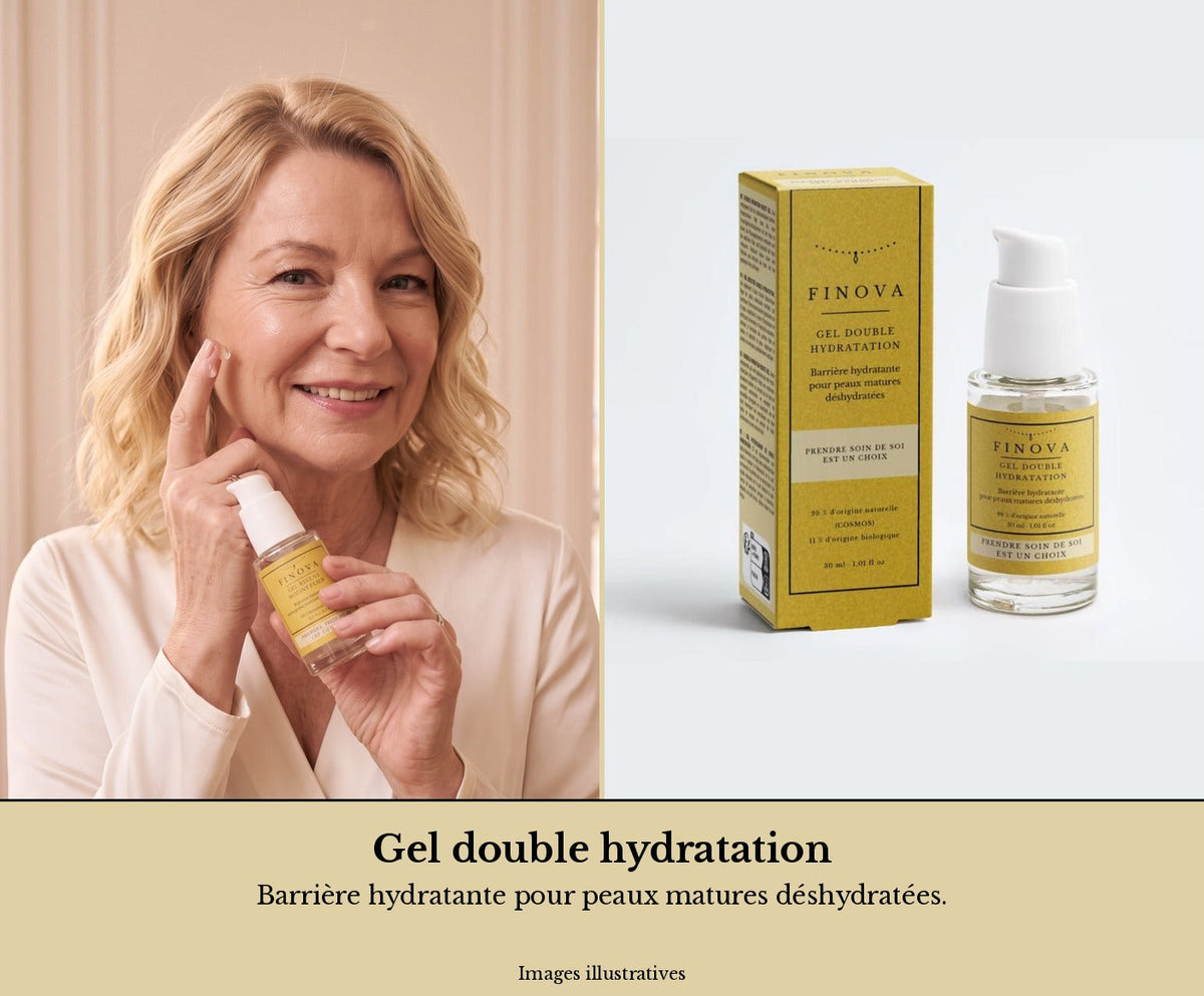 Une peau mature qui manque d'hydratation, un gel qui atténue les ridules et laisse la peau fraîche